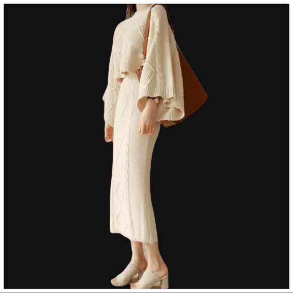 💜 The Cidney Knit Bat Wing 2 Piece Sweater Set - Picture 3 of 12